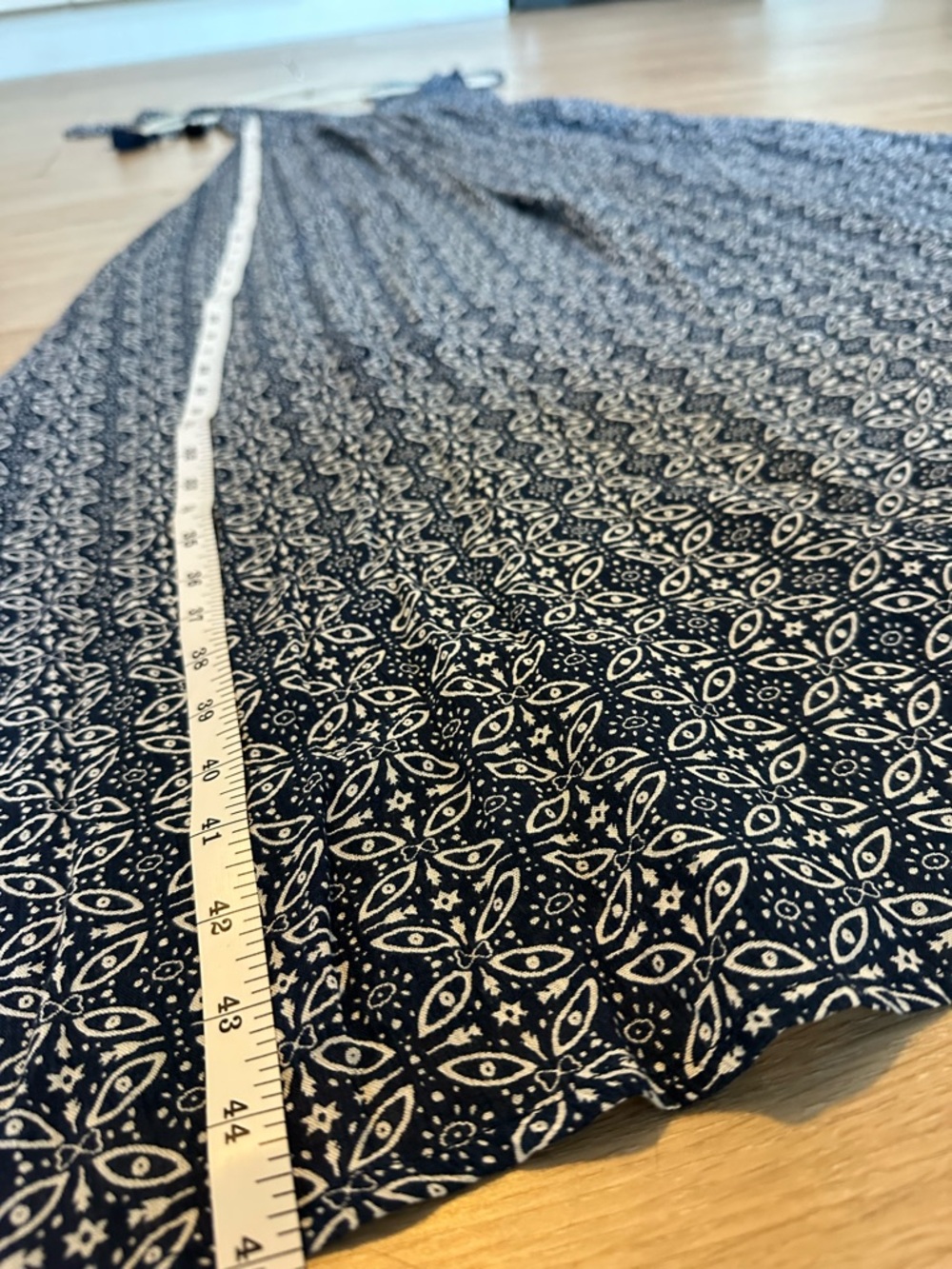 Lulu's Navy Blue Floral Tie-Shoulder Boho-Maxi-Flowy Summer Dress - Picture 4 of 8